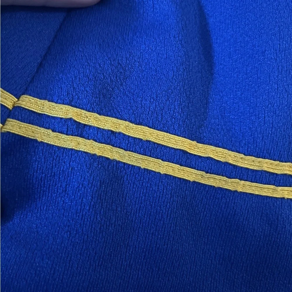Vintage Toddler Girls Blue Yellow Polyester  Sailor Dress
